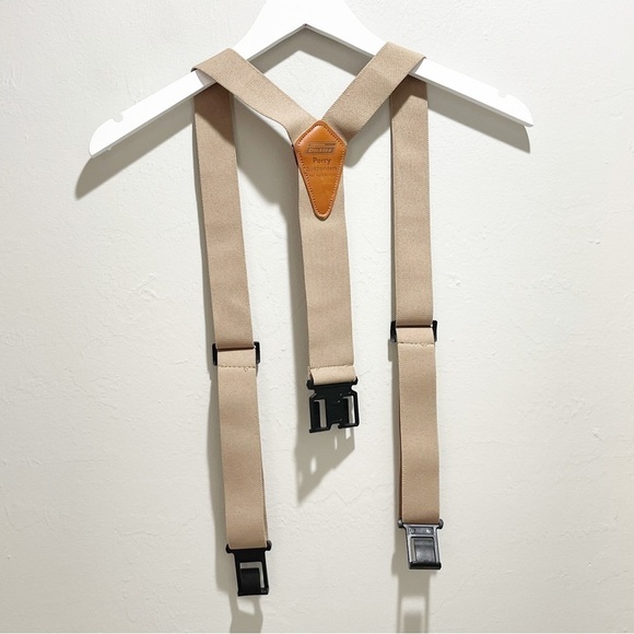 DICKIES Men’s Beige Tan Wide PERRY SUSPENDERS 2” Wide Y-Back Adjustable OS - Picture 2 of 7